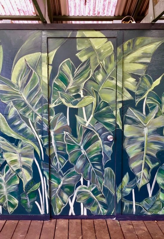 philodendron outdoor mural