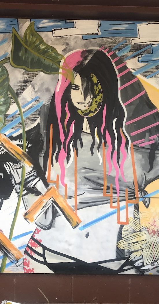 psychedelic window mural art
