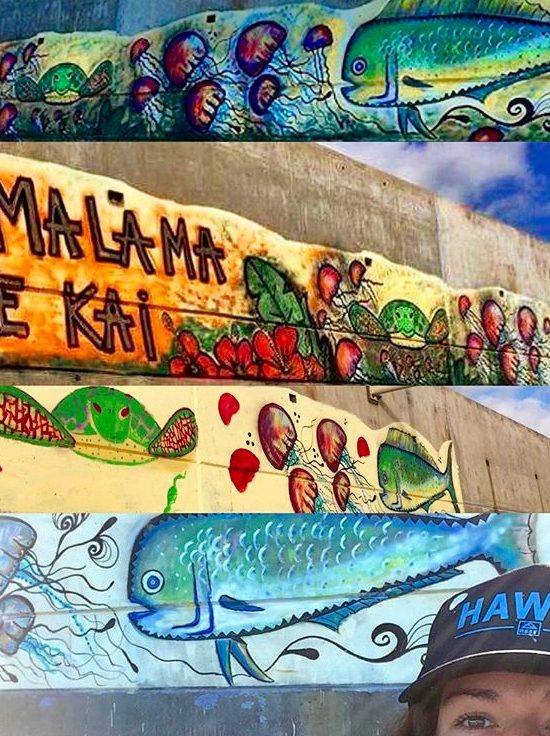 ocean life outdoor mural